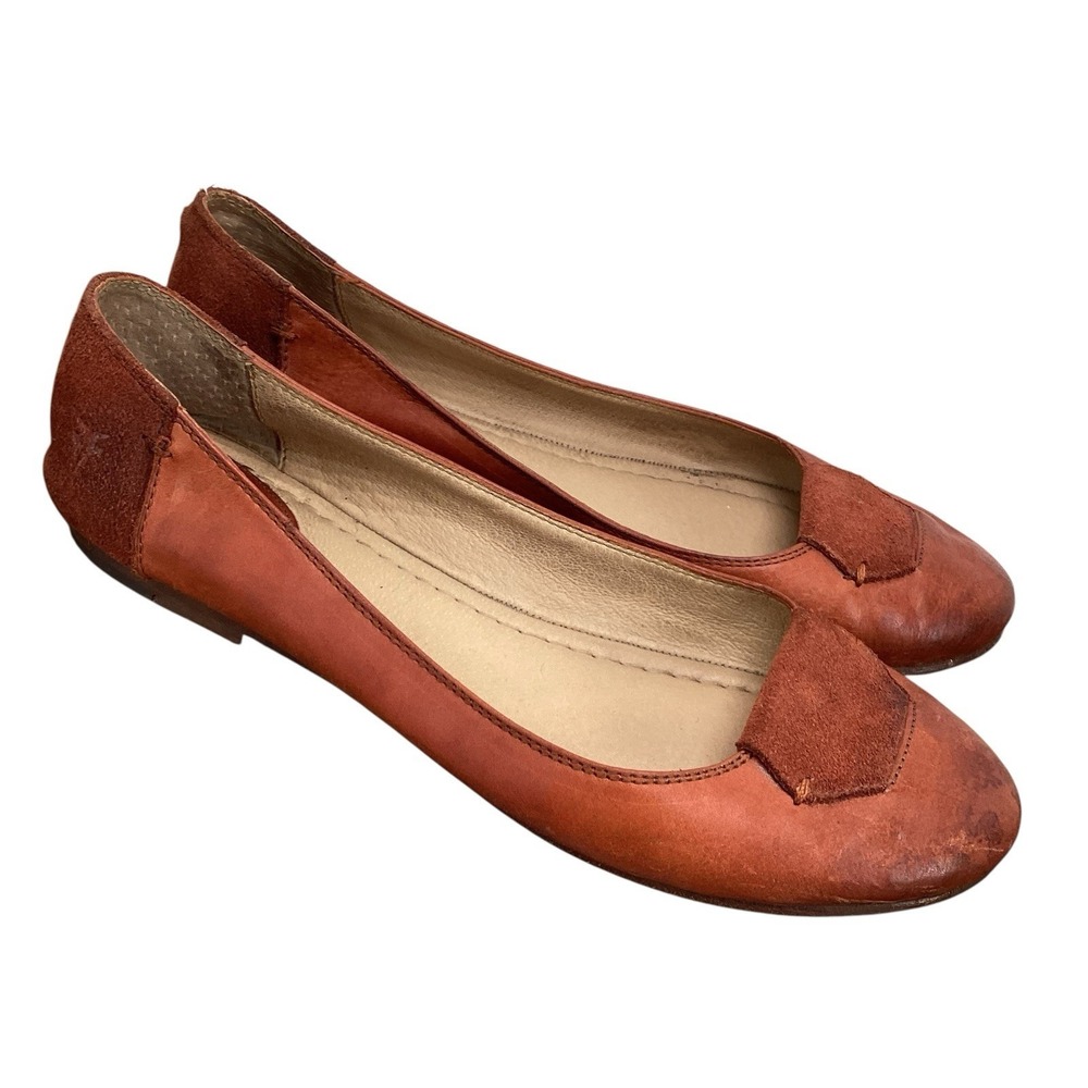 Frye Ballet Flats Women's Size 10 B Dark Brown Leather Boho Bohemian Balletcore